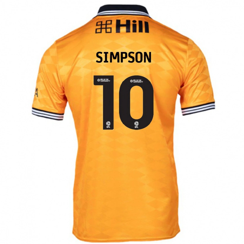 Danxen Niño Camiseta Harley-Jean Simpson #10 Naranja 1ª Equipación 2024/25 La Camisa