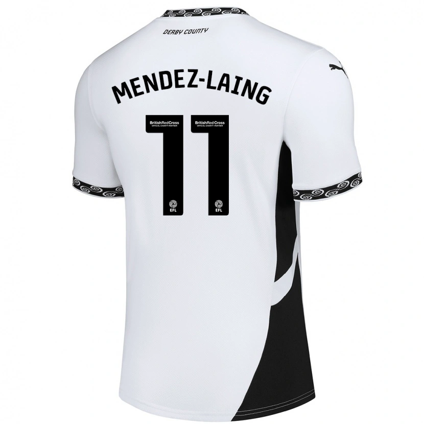 Danxen Niño Camiseta Nathaniel Méndez-Laing #11 Blanco Negro 1ª Equipación 2024/25 La Camisa