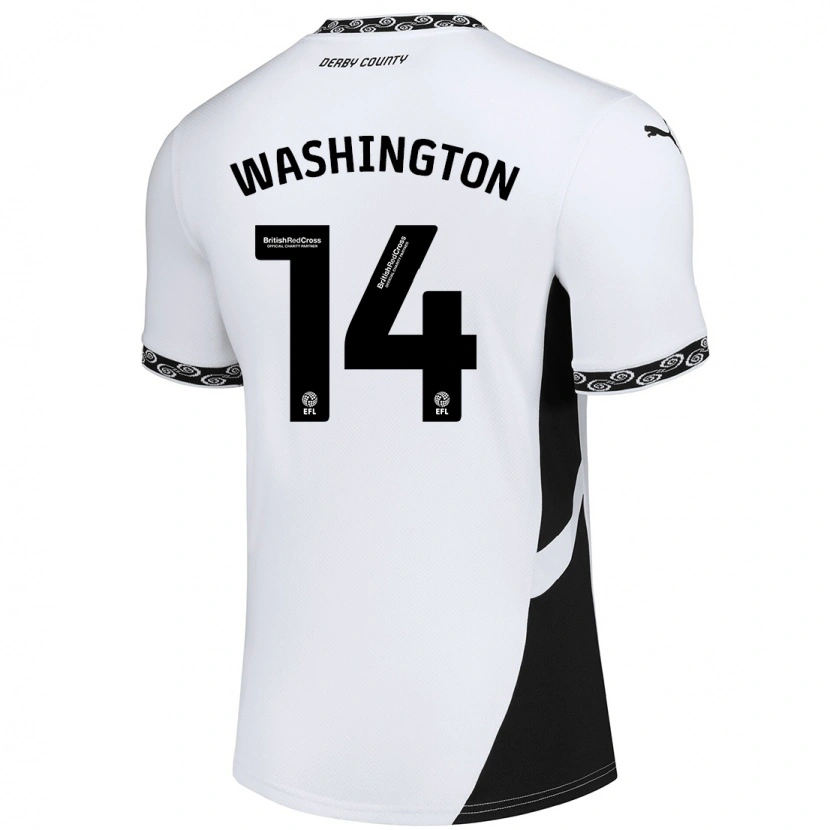 Danxen Niño Camiseta Conor Washington #14 Blanco Negro 1ª Equipación 2024/25 La Camisa