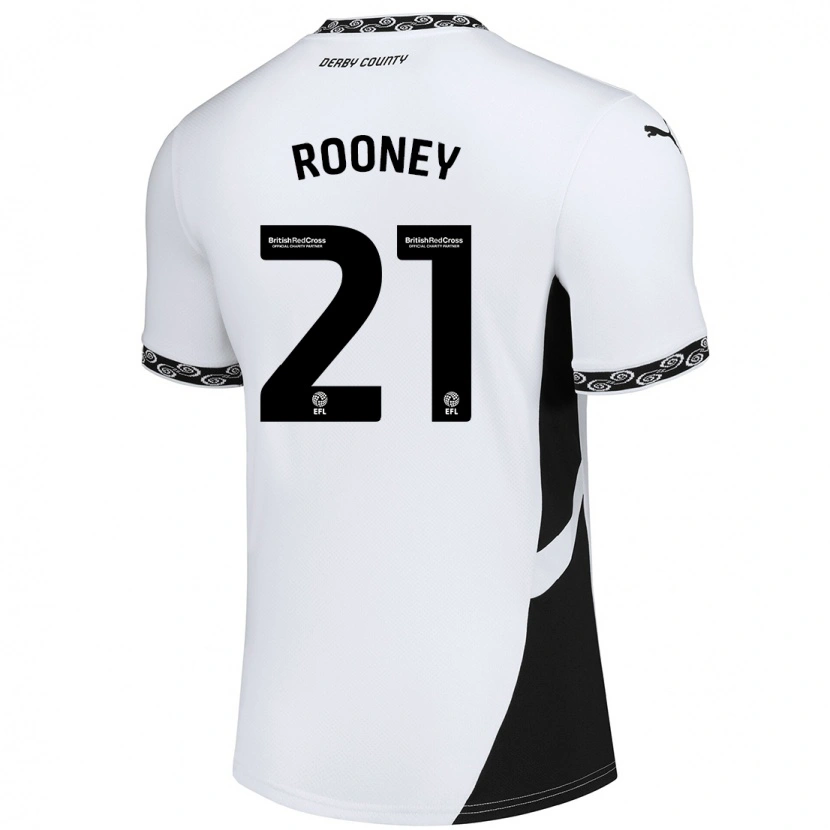Danxen Niño Camiseta Jake Rooney #21 Blanco Negro 1ª Equipación 2024/25 La Camisa