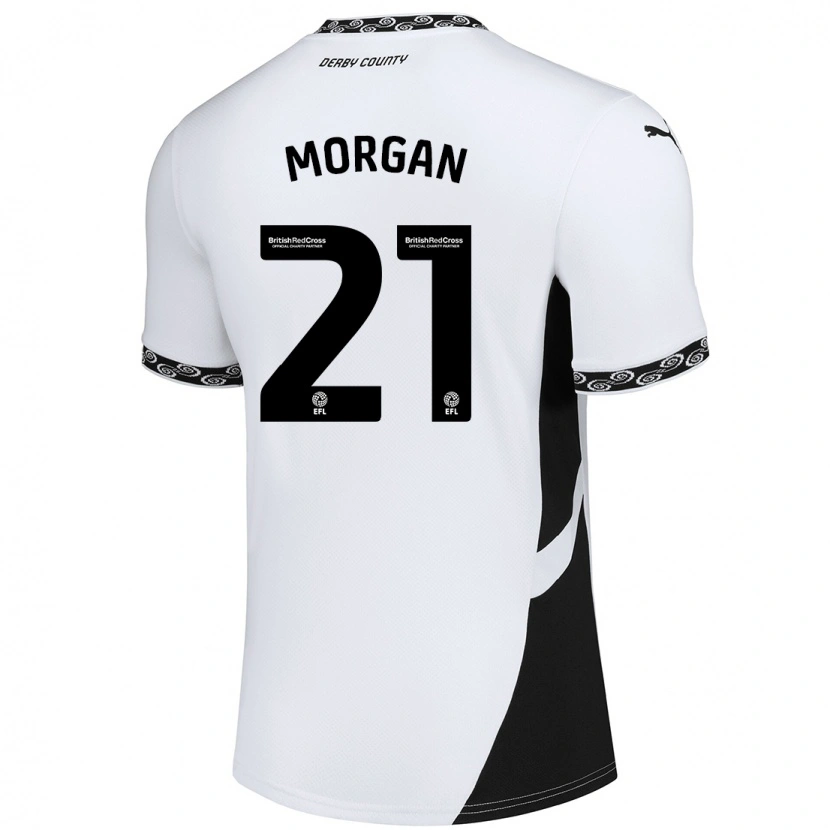 Danxen Niño Camiseta Sarah Morgan #21 Blanco Negro 1ª Equipación 2024/25 La Camisa
