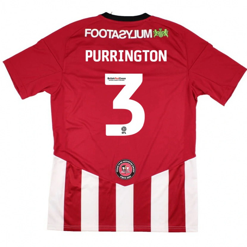 Danxen Niño Camiseta Ben Purrington #3 Rojo Blanco 1ª Equipación 2024/25 La Camisa