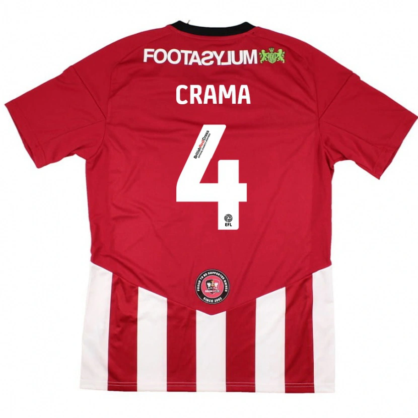 Danxen Niño Camiseta Tristan Crama #4 Rojo Blanco 1ª Equipación 2024/25 La Camisa