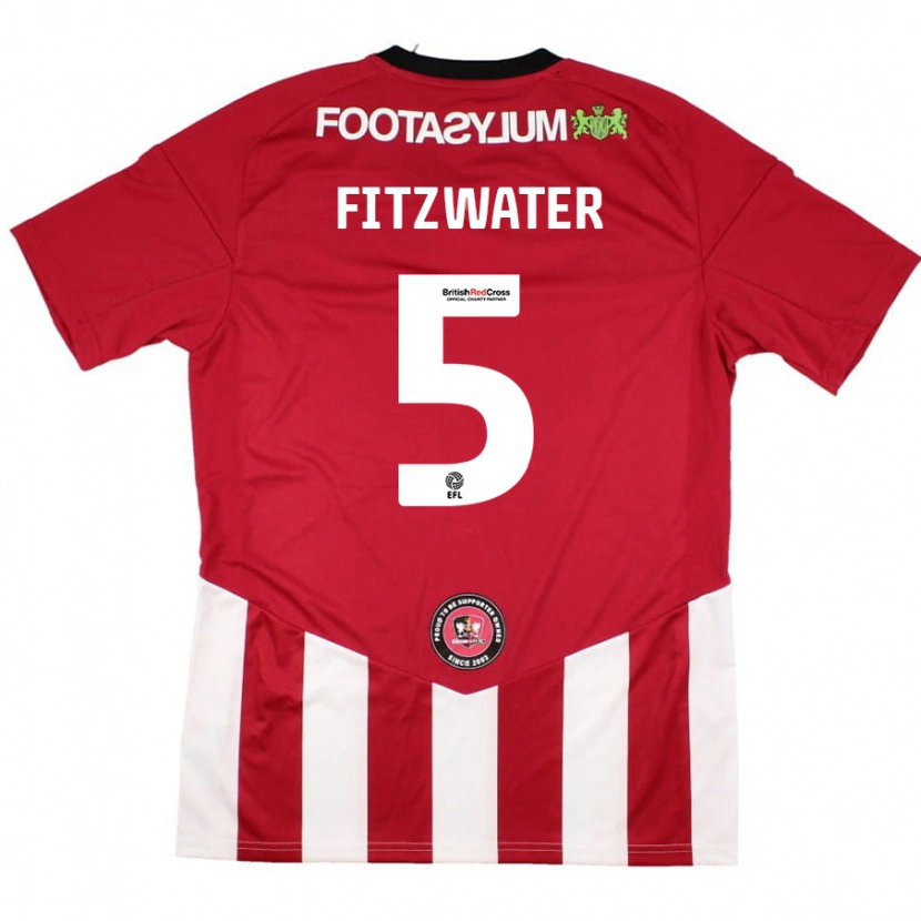 Danxen Niño Camiseta Jack Fitzwater #5 Rojo Blanco 1ª Equipación 2024/25 La Camisa