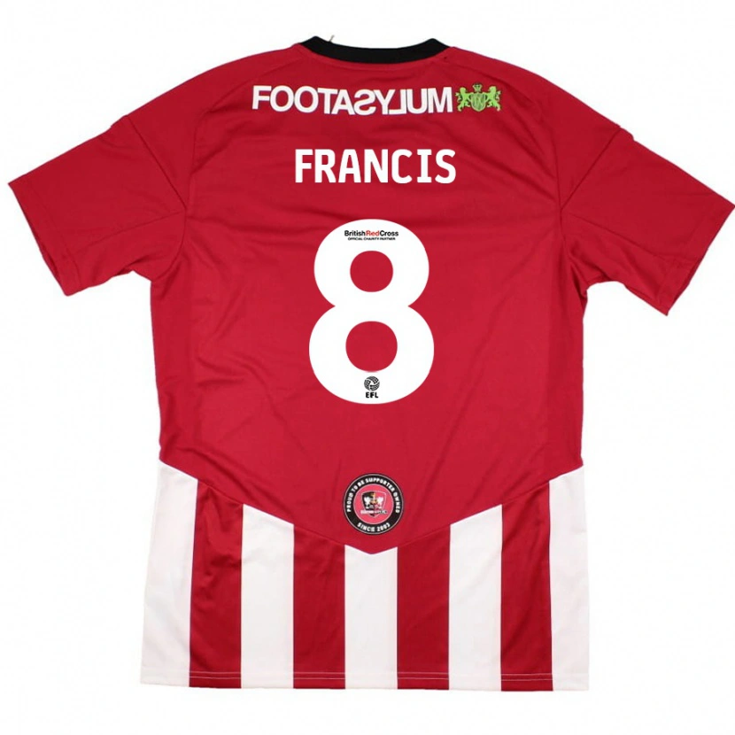 Danxen Niño Camiseta Ed Francis #8 Rojo Blanco 1ª Equipación 2024/25 La Camisa