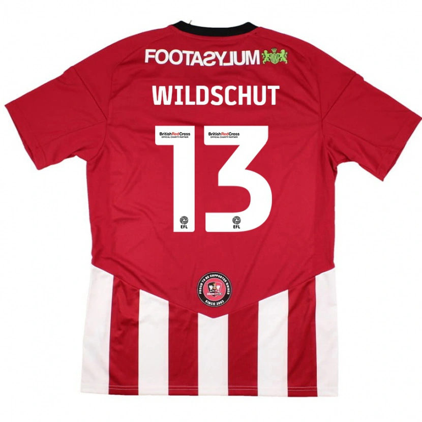 Danxen Niño Camiseta Yanic Wildschut #13 Rojo Blanco 1ª Equipación 2024/25 La Camisa