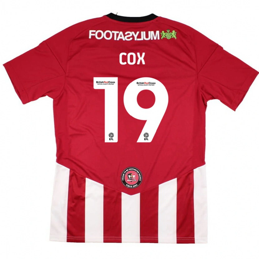 Danxen Niño Camiseta Sonny Cox #19 Rojo Blanco 1ª Equipación 2024/25 La Camisa