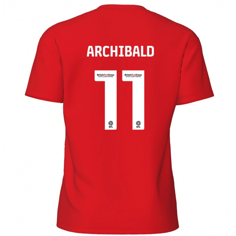 Danxen Niño Camiseta Theo Archibald #11 Rojo 1ª Equipación 2024/25 La Camisa