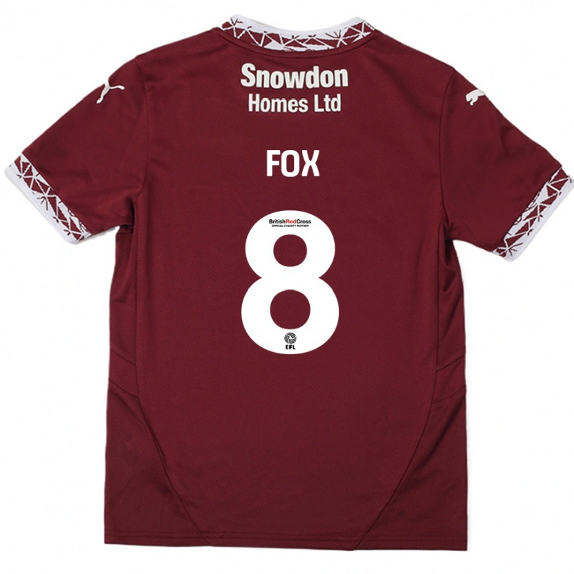 Danxen Niño Camiseta Ben Fox #8 Borgoña 1ª Equipación 2024/25 La Camisa