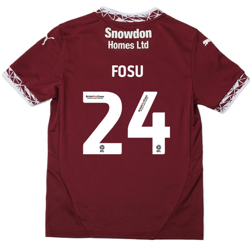 Danxen Niño Camiseta Tariqe Fosu #24 Borgoña 1ª Equipación 2024/25 La Camisa