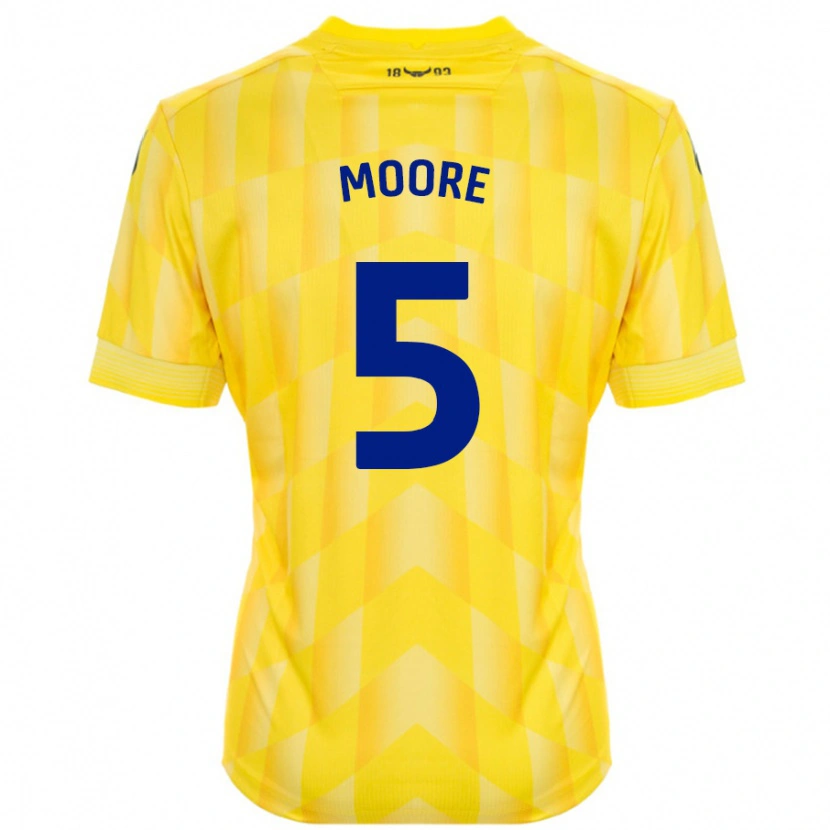 Danxen Niño Camiseta Elliott Moore #5 Amarillo 1ª Equipación 2024/25 La Camisa