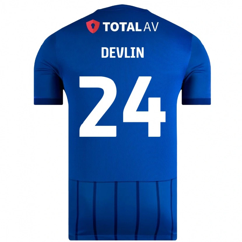 Danxen Niño Camiseta Terry Devlin #24 Azul 1ª Equipación 2024/25 La Camisa