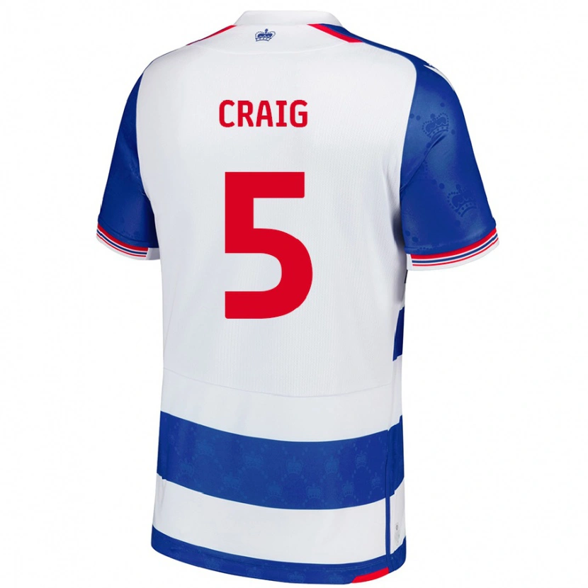 Danxen Niño Camiseta Michael Craig #5 Azul Blanco 1ª Equipación 2024/25 La Camisa