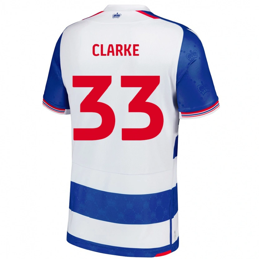 Danxen Niño Camiseta John Clarke #33 Azul Blanco 1ª Equipación 2024/25 La Camisa
