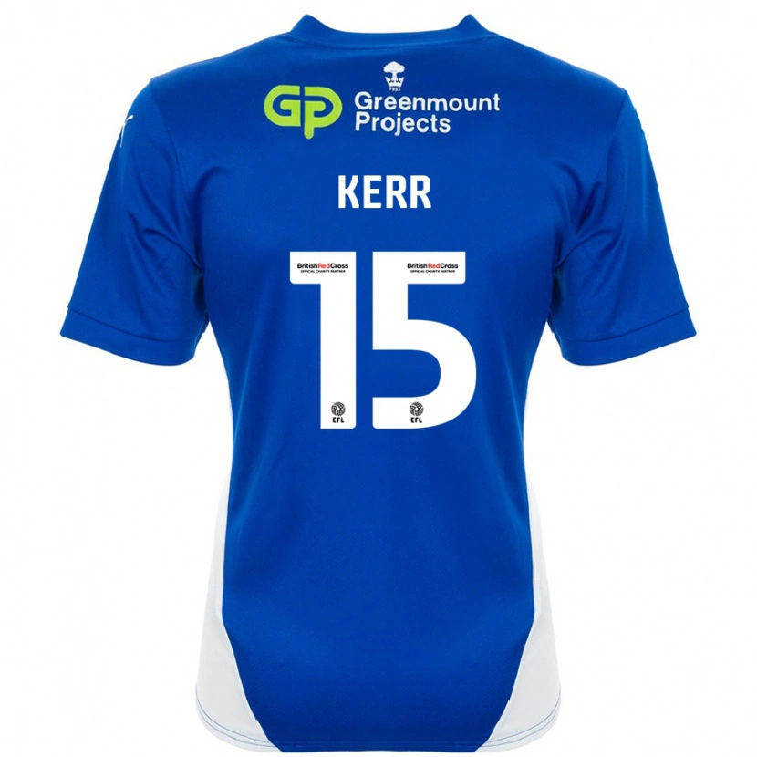 Danxen Niño Camiseta Jason Kerr #15 Azul Blanco 1ª Equipación 2024/25 La Camisa