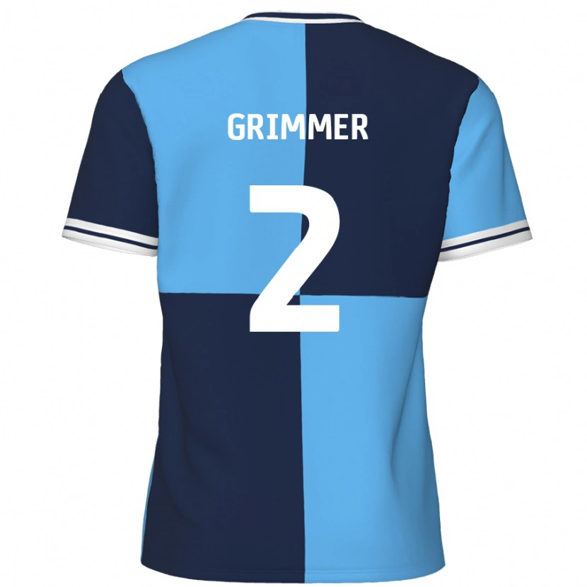 Danxen Niño Camiseta Jack Grimmer #2 Azul Cielo Azul Oscuro 1ª Equipación 2024/25 La Camisa