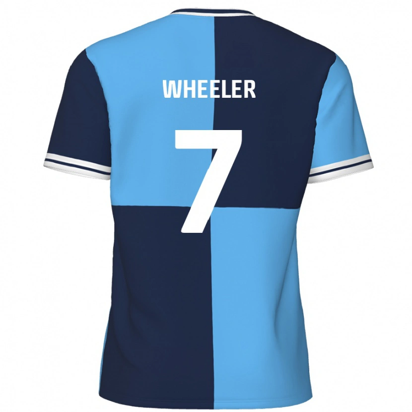 Danxen Niño Camiseta David Wheeler #7 Azul Cielo Azul Oscuro 1ª Equipación 2024/25 La Camisa