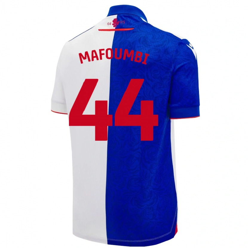 Danxen Niño Camiseta Exaucé Mafoumbi #44 Azul Cielo Blanco 1ª Equipación 2024/25 La Camisa