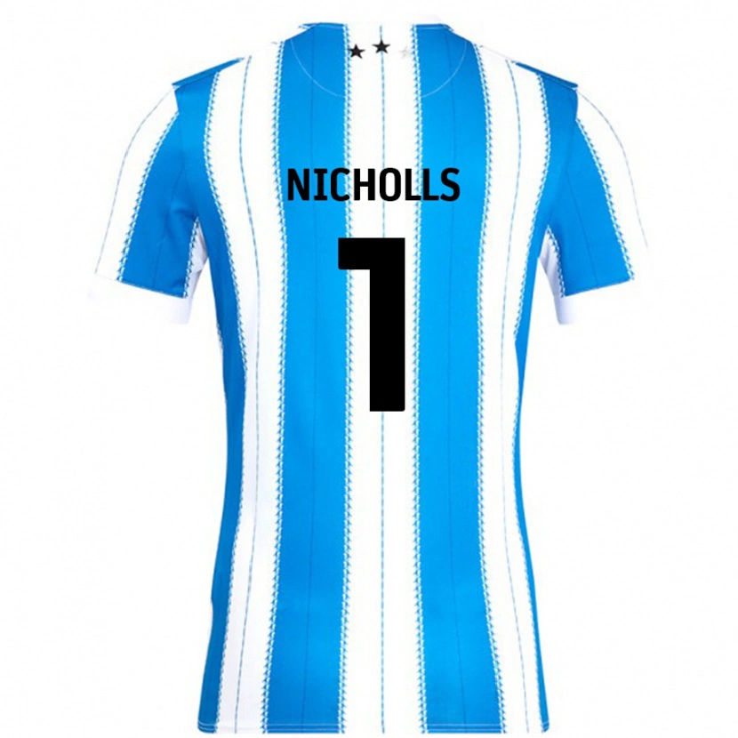 Danxen Niño Camiseta Lee Nicholls #1 Azul Blanco 1ª Equipación 2024/25 La Camisa