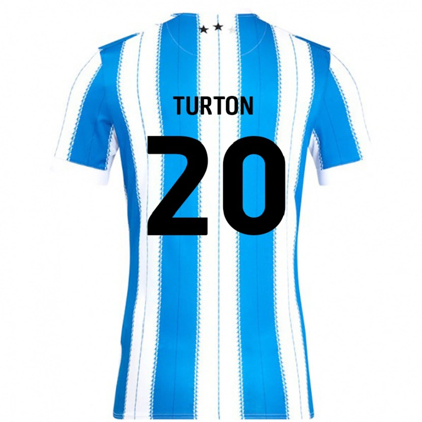 Danxen Niño Camiseta Ollie Turton #20 Azul Blanco 1ª Equipación 2024/25 La Camisa