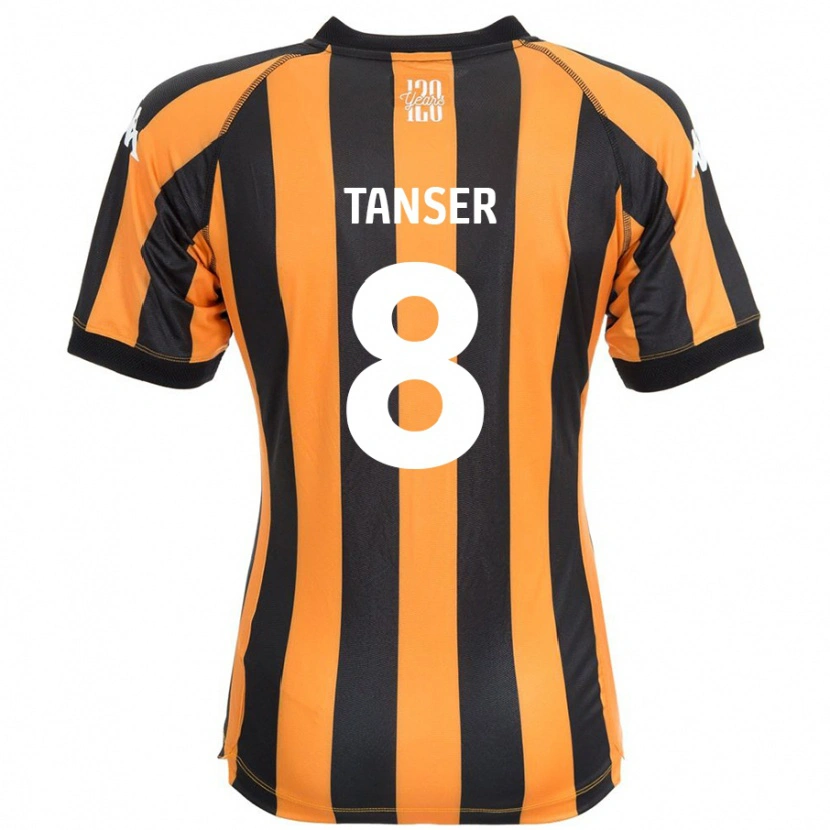 Danxen Niño Camiseta Ellie Tanser #8 Negro Ámbar 1ª Equipación 2024/25 La Camisa