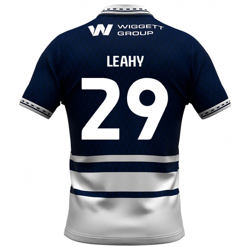 Danxen Niño Camiseta Tom Leahy #29 Azul Marino Blanco 1ª Equipación 2024/25 La Camisa