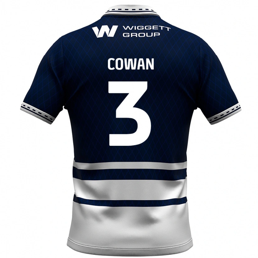 Danxen Niño Camiseta Leanne Cowan #3 Azul Marino Blanco 1ª Equipación 2024/25 La Camisa