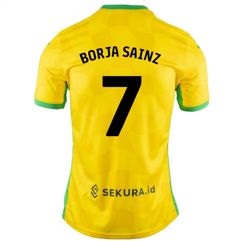 Danxen Niño Camiseta Borja Sainz #7 Amarillo Verde 1ª Equipación 2024/25 La Camisa
