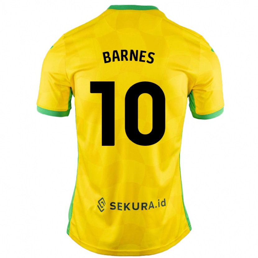 Danxen Niño Camiseta Ashley Barnes #10 Amarillo Verde 1ª Equipación 2024/25 La Camisa