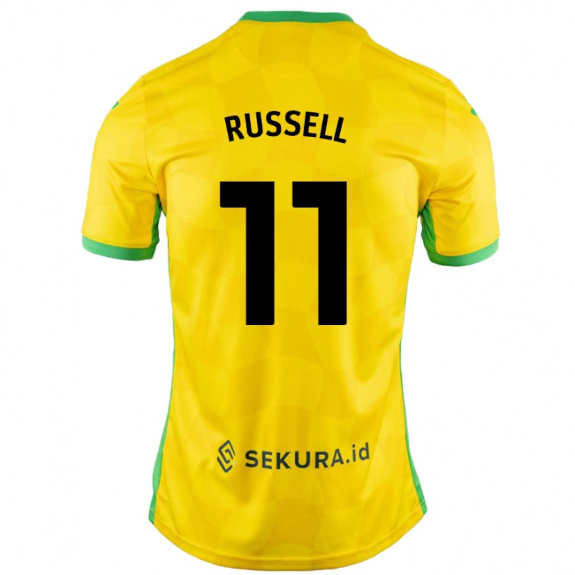Danxen Niño Camiseta Rebecca Russell #11 Amarillo Verde 1ª Equipación 2024/25 La Camisa
