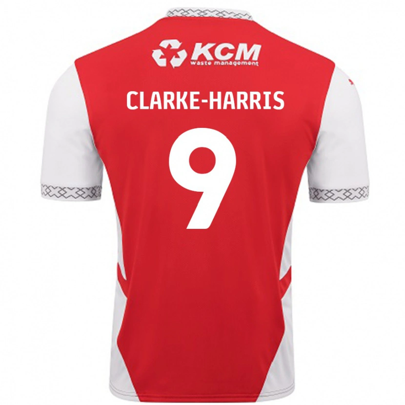 Danxen Niño Camiseta Jonson Clarke-Harris #9 Rojo Blanco 1ª Equipación 2024/25 La Camisa