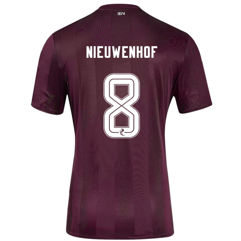 Danxen Niño Camiseta Calem Nieuwenhof #8 Borgoña 1ª Equipación 2024/25 La Camisa
