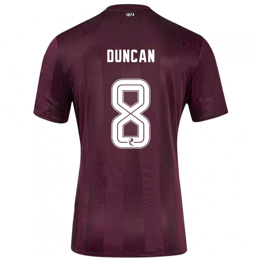 Danxen Niño Camiseta Ryan Duncan #8 Borgoña 1ª Equipación 2024/25 La Camisa