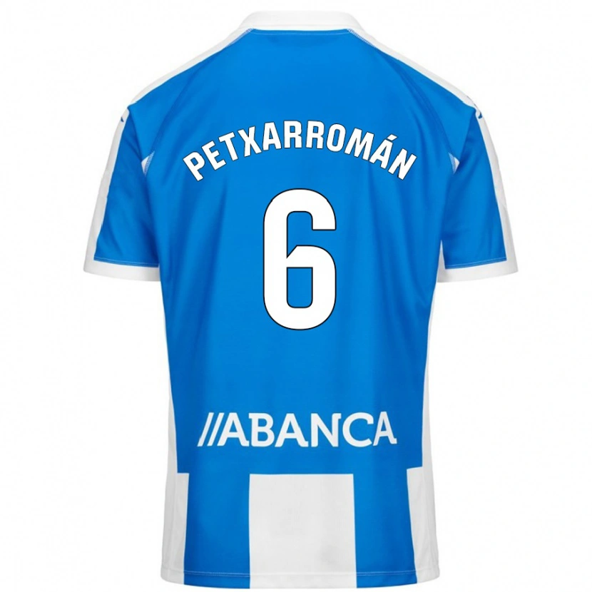 Danxen Niño Camiseta Álex Petxa #6 Azul Blanco 1ª Equipación 2024/25 La Camisa