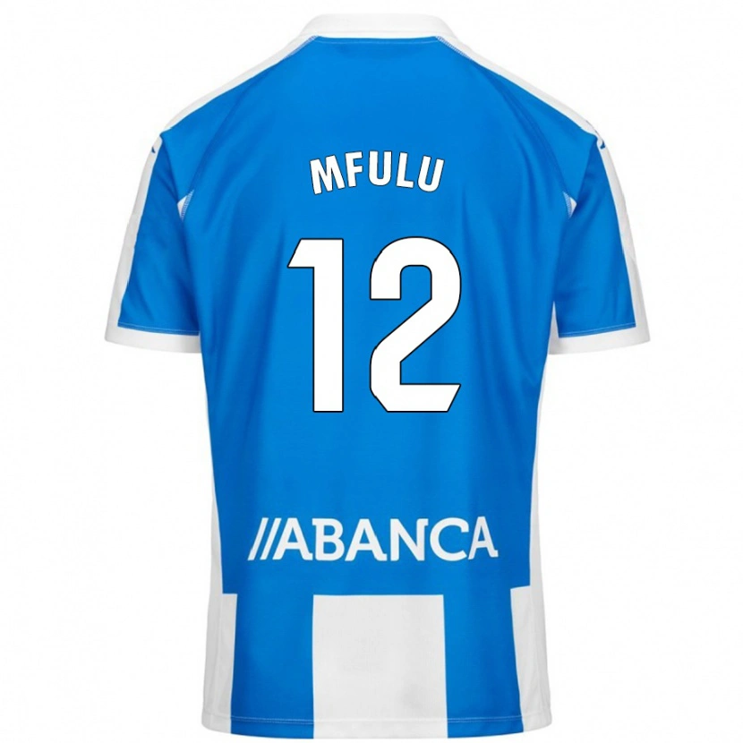Danxen Niño Camiseta Nuke Mfulu #12 Azul Blanco 1ª Equipación 2024/25 La Camisa