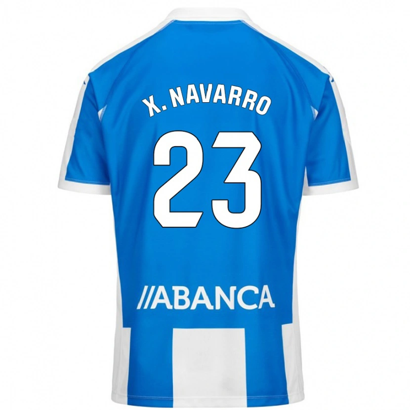 Danxen Niño Camiseta Ximo Navarro #23 Azul Blanco 1ª Equipación 2024/25 La Camisa