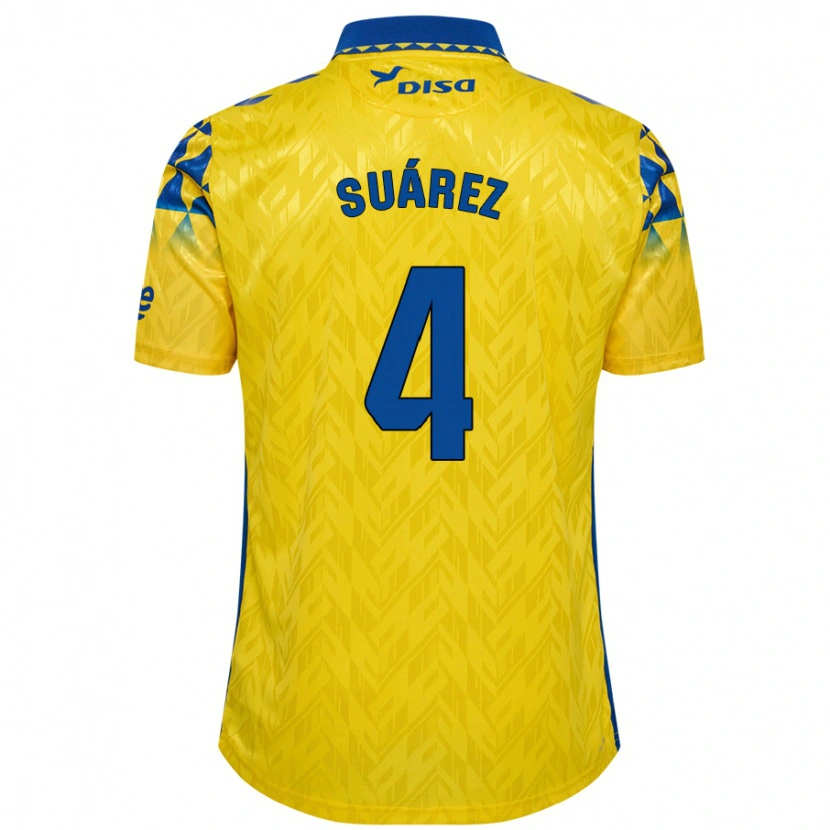 Danxen Niño Camiseta Alex Suárez #4 Amarillo Azul 1ª Equipación 2024/25 La Camisa