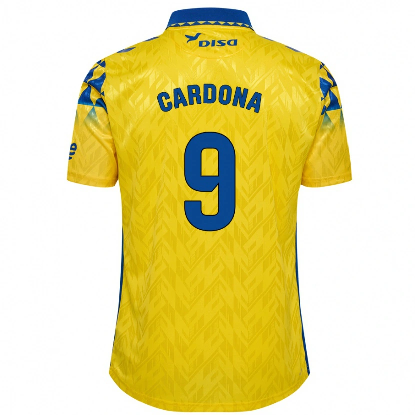 Danxen Niño Camiseta Marc Cardona #9 Amarillo Azul 1ª Equipación 2024/25 La Camisa