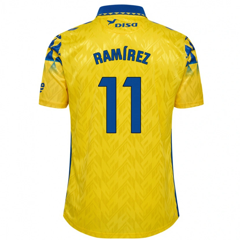 Danxen Niño Camiseta Benito Ramírez #11 Amarillo Azul 1ª Equipación 2024/25 La Camisa