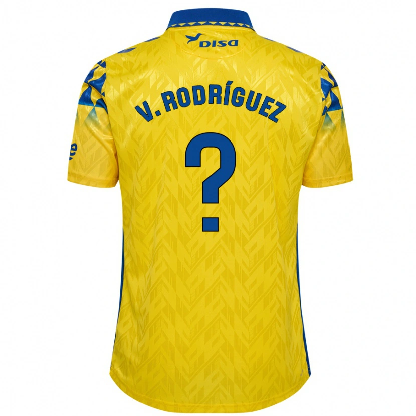 Danxen Niño Camiseta Carlos Vicente Rodríguez #0 Amarillo Azul 1ª Equipación 2024/25 La Camisa