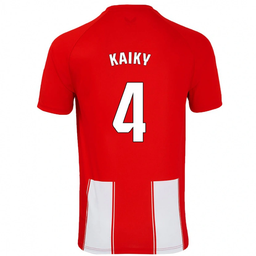 Danxen Niño Camiseta Kaiky #4 Rojo Blanco 1ª Equipación 2024/25 La Camisa