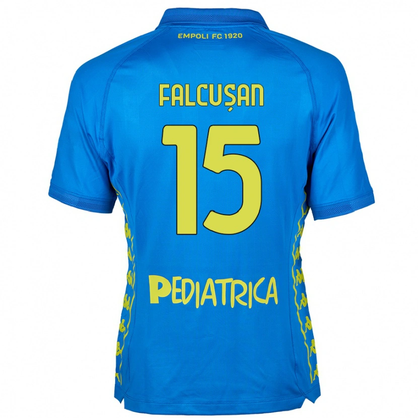Danxen Niño Camiseta Darius Fălcușan #15 Azul 1ª Equipación 2024/25 La Camisa