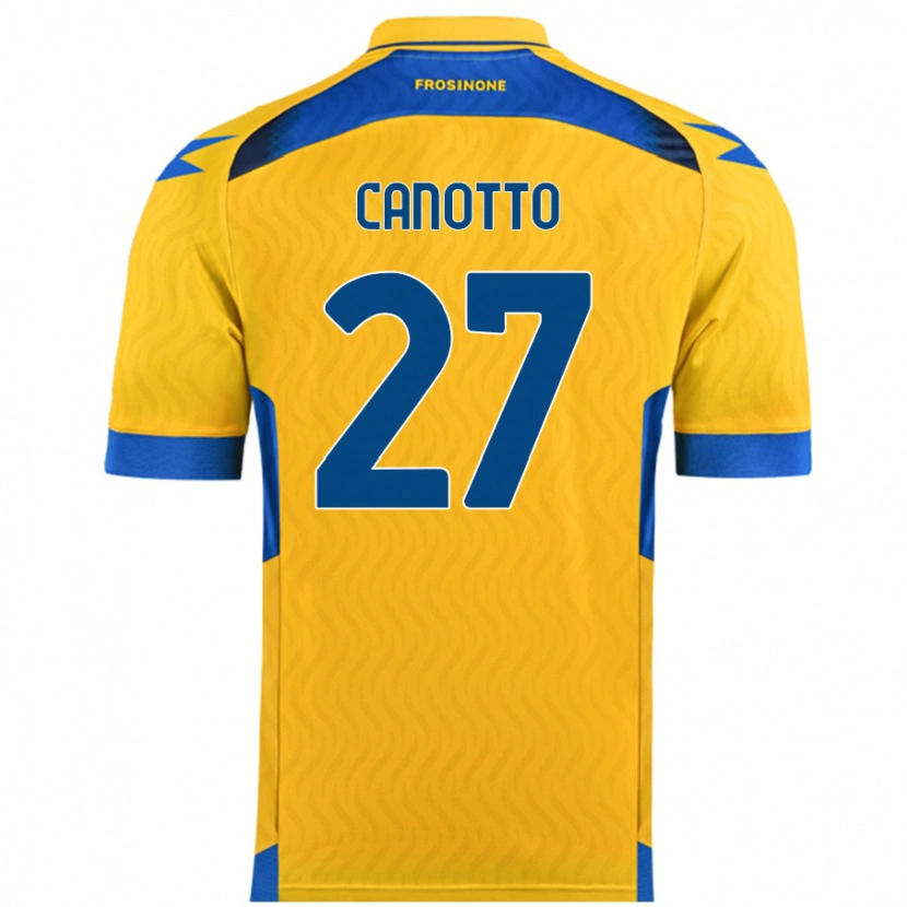 Danxen Niño Camiseta Luigi Canotto #27 Amarillo 1ª Equipación 2024/25 La Camisa