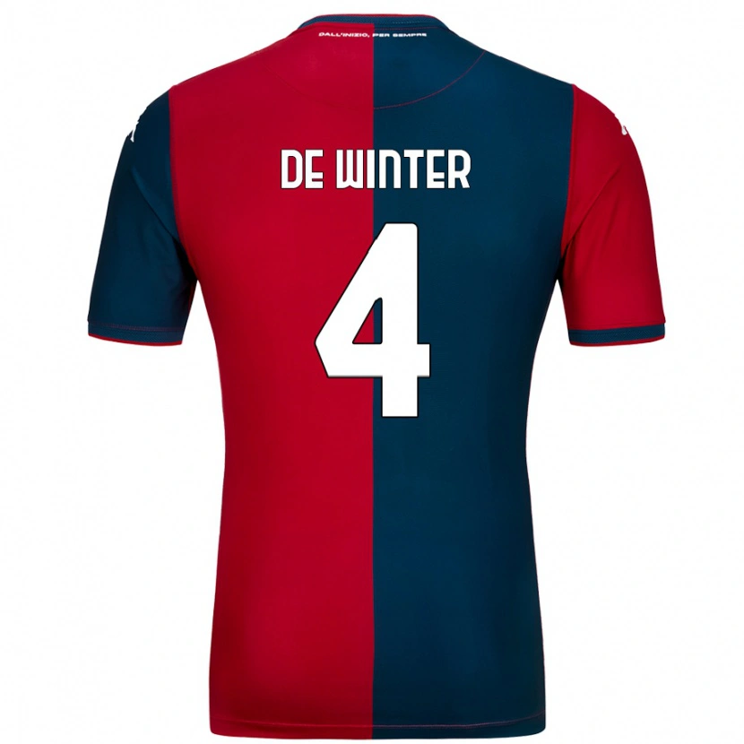 Danxen Niño Camiseta Koni De Winter #4 Rojo Azul Oscuro 1ª Equipación 2024/25 La Camisa
