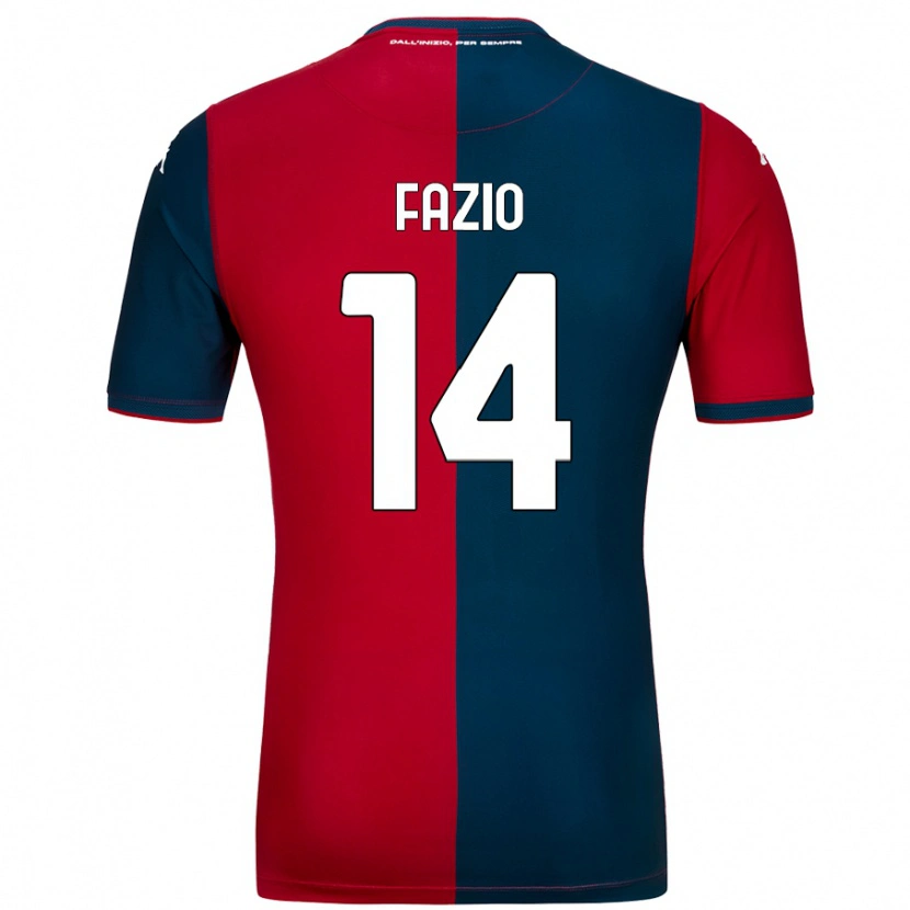Danxen Niño Camiseta Tommaso Fazio #14 Rojo Azul Oscuro 1ª Equipación 2024/25 La Camisa