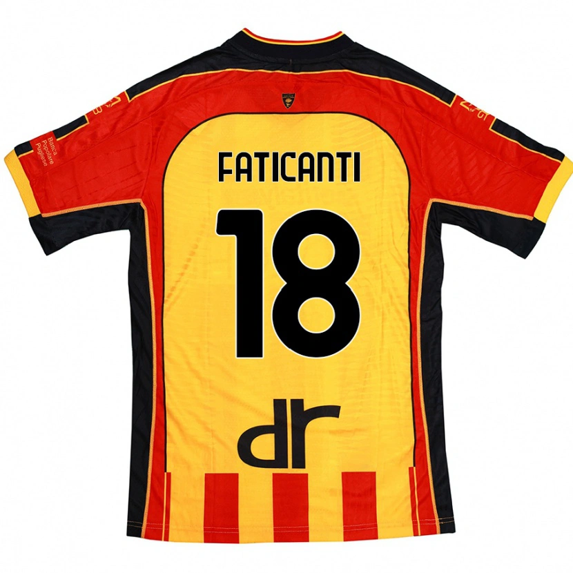 Danxen Niño Camiseta Giacomo Faticanti #18 Amarillo Rojo 1ª Equipación 2024/25 La Camisa