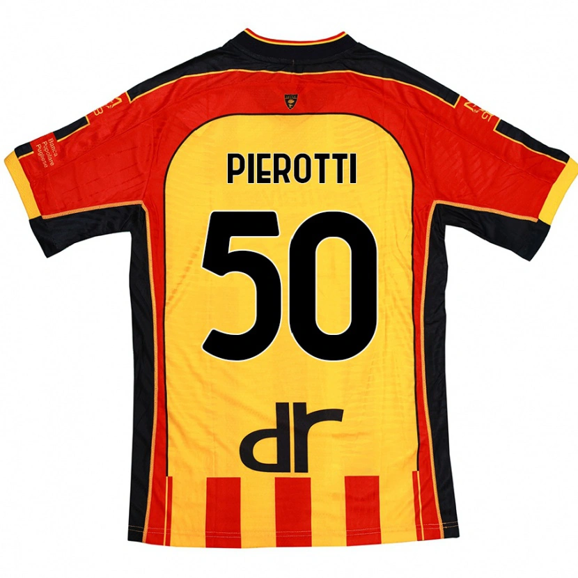 Danxen Niño Camiseta Santiago Pierotti #50 Amarillo Rojo 1ª Equipación 2024/25 La Camisa