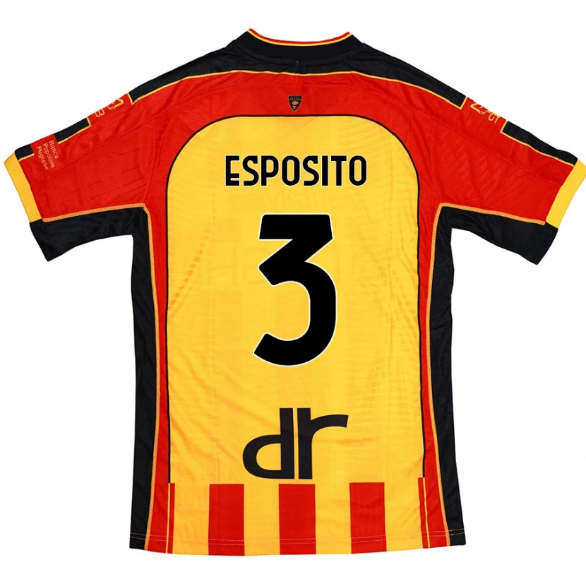 Danxen Niño Camiseta Sebastian Esposito #3 Amarillo Rojo 1ª Equipación 2024/25 La Camisa