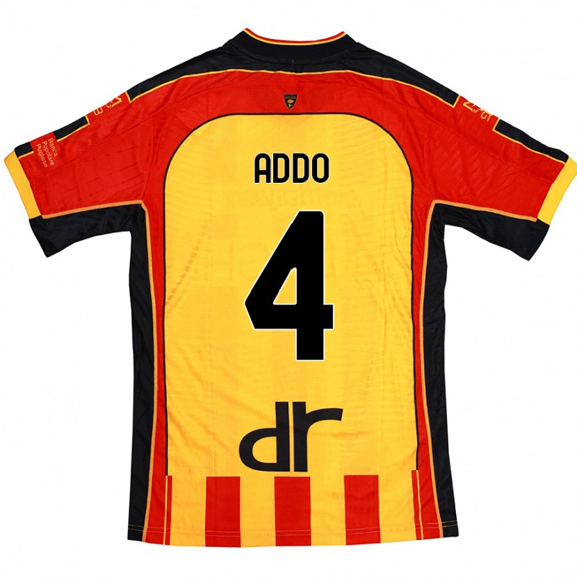 Danxen Niño Camiseta Vernon Addo #4 Amarillo Rojo 1ª Equipación 2024/25 La Camisa