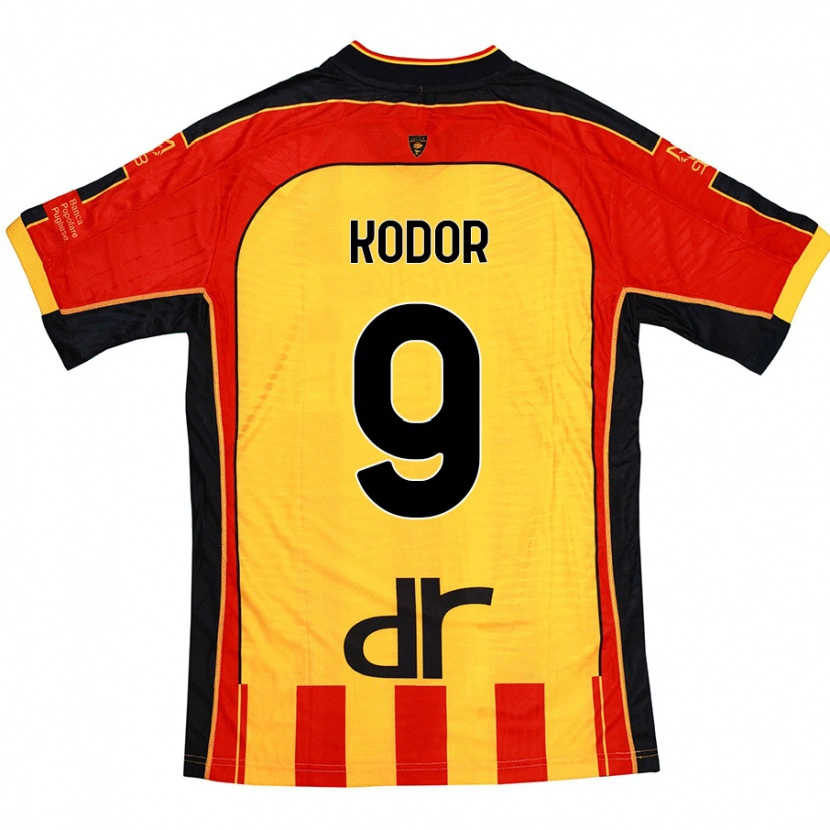 Danxen Niño Camiseta Jason Kodor #9 Amarillo Rojo 1ª Equipación 2024/25 La Camisa